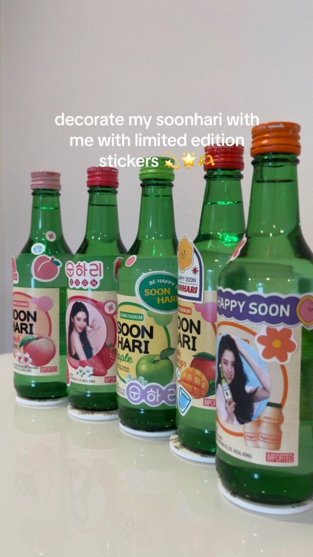 Decorate, celebrate, and elevate your Soonhari Soju experience with these exclusive Soonhari stickers! The perfect match to the yummy flavors we offer 🎀🍹 Sipping has never been this adorable! 🌈🥂

#SoonhariDecor #SipInStyle #SoonhariStickerFun #SoonhariSoju #Sooonhari #SoonhariSips #Soju #SoonhariWelcomes